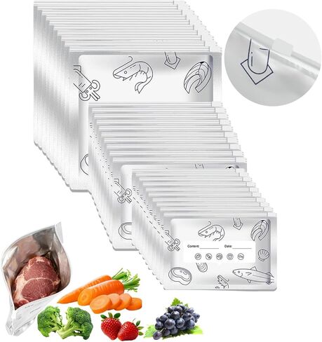Reusable Aluminum Foil Sealable Storage Bags, 30Pcs Heavy-Duty Aluminum Foil Storage Sealing Bags for Food, Thick Durable Leakproof Stand-Up Freezer Bags for Meat, Fruit & Meal Prep(3 Sizes) | Heavy-Duty, Reusable in Saudi Arabia