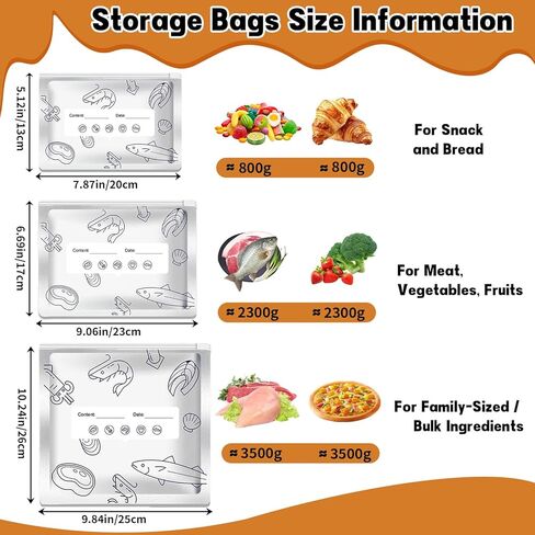 Reusable Aluminum Foil Sealable Storage Bags, 30Pcs Heavy-Duty Aluminum Foil Storage Sealing Bags for Food, Thick Durable Leakproof Stand-Up Freezer Bags for Meat, Fruit & Meal Prep(3 Sizes) | Heavy-Duty, Reusable in Saudi Arabia