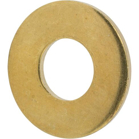 #8 Solid Brass Flat Washers, Commercial Standard, Grade 360, Plain Finish, Quantity 100 in Saudi Arabia