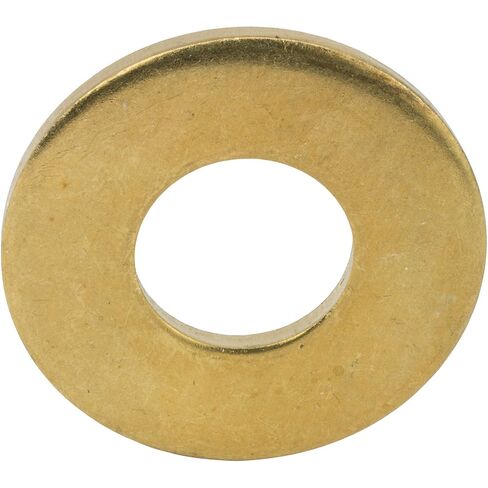 #8 Solid Brass Flat Washers, Commercial Standard, Grade 360, Plain Finish, Quantity 100 in Saudi Arabia