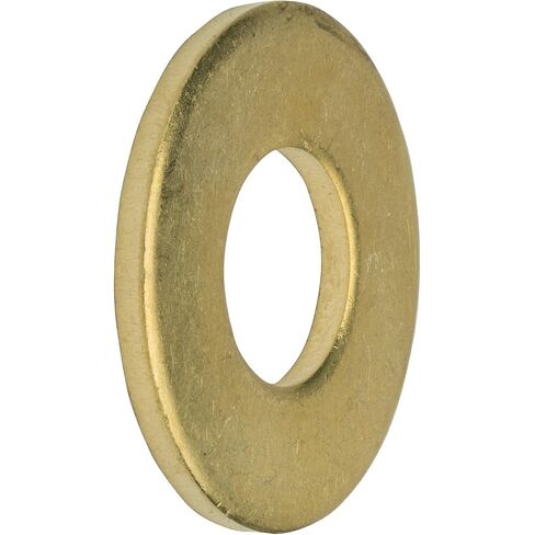 #8 Solid Brass Flat Washers, Commercial Standard, Grade 360, Plain Finish, Quantity 100 in Saudi Arabia