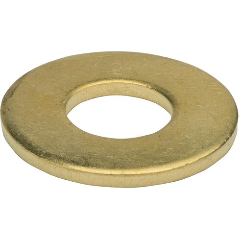 #8 Solid Brass Flat Washers, Commercial Standard, Grade 360, Plain Finish, Quantity 100 in Saudi Arabia