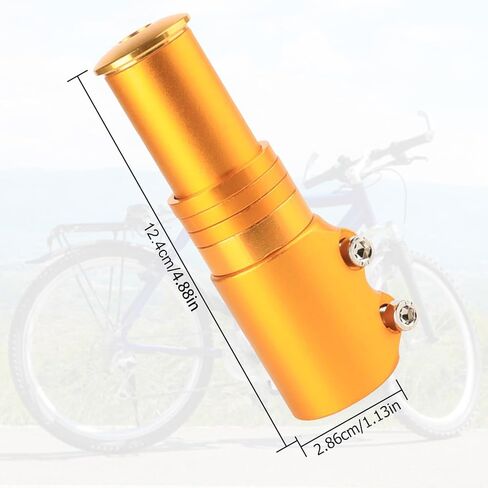 رافعة جذع الدراجة، موسع مقود الدراجة القابل للتعديل، 28.6 مم شوكة الدراجة من الألومنيوم، يزيد ارتفاع القضيب حتى 4.8 بوصة للدراجات الجبلية، دراجات الطرق، MTB، BMX، ركوب الدراجات (ذهبي) in Kuwait