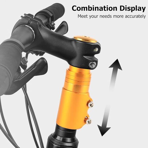 رافعة جذع الدراجة، موسع مقود الدراجة القابل للتعديل، 28.6 مم شوكة الدراجة من الألومنيوم، يزيد ارتفاع القضيب حتى 4.8 بوصة للدراجات الجبلية، دراجات الطرق، MTB، BMX، ركوب الدراجات (ذهبي) in Kuwait