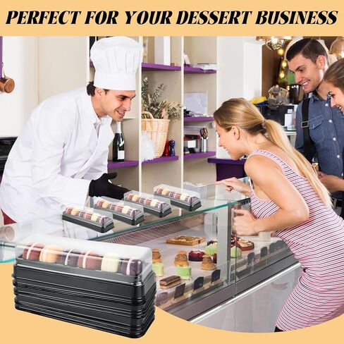 100 Pack Macaron Box with Clear Lids, Small Macaron Boxes with 6 Grid, Macaroon Containers Dessert Display Cases for Chocolate, Candy Party Favor Boxes in Saudi Arabia