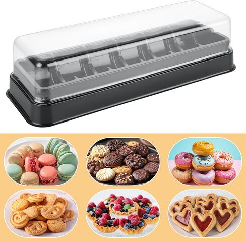 100 Pack Macaron Box with Clear Lids, Small Macaron Boxes with 6 Grid, Macaroon Containers Dessert Display Cases for Chocolate, Candy Party Favor Boxes in Saudi Arabia