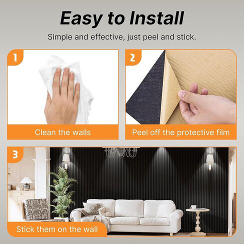 قطعتان من ألواح الجدران الصوتية السميكة مزدوجة الطبقة ذاتية اللصق، مقاس 47 بوصة × 23.6 بوصة × 0.72 بوصة، ألواح كبيرة عازلة للصوت عالية الكثافة للجدران، لوحة التقشير واللصق، ديكور داخلي للحائط، أسود in Kuwait