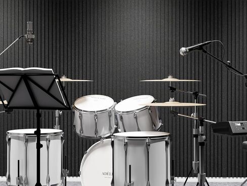 قطعتان من ألواح الجدران الصوتية السميكة مزدوجة الطبقة ذاتية اللصق، مقاس 47 بوصة × 23.6 بوصة × 0.72 بوصة، ألواح كبيرة عازلة للصوت عالية الكثافة للجدران، لوحة التقشير واللصق، ديكور داخلي للحائط، أسود in Kuwait