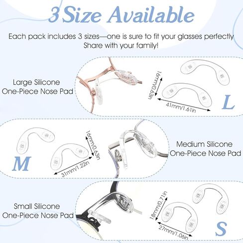 15 Pcs Eyeglasses Nose Pads, U Shaped Glasses Bridge Strap Pads Screw-in Soft Silicone Nose Pad for Glasses Sunglasses Eyewear 3 Sizes Includes Screws and Screwdriver in Saudi Arabia