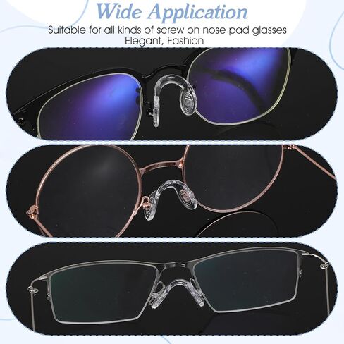 15 Pcs Eyeglasses Nose Pads, U Shaped Glasses Bridge Strap Pads Screw-in Soft Silicone Nose Pad for Glasses Sunglasses Eyewear 3 Sizes Includes Screws and Screwdriver in Saudi Arabia