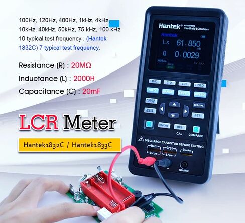 Hantek LCR Meter LCR Hantek1832C/1833C Digital LCR Meter Handheld Portable Inductance Capacitance and Resistance Measuring Tester Tools(Hantek1833C) in Saudi Arabia