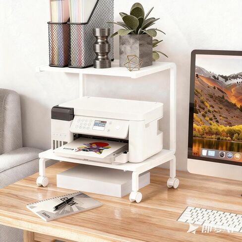 موقف الطابعة مع التخزين للمكتب ، 2 طبقة سطح المكتب منظم مكتب متعددة الأغراض ، طاولة طابعة خشبية كبيرة للمجلدات ، الكتب ، لآلة الفاكس ، الماسح الضوئي ، المكتب المنزلي ، الطابعة ثلاثية الأبعاد in Kuwait