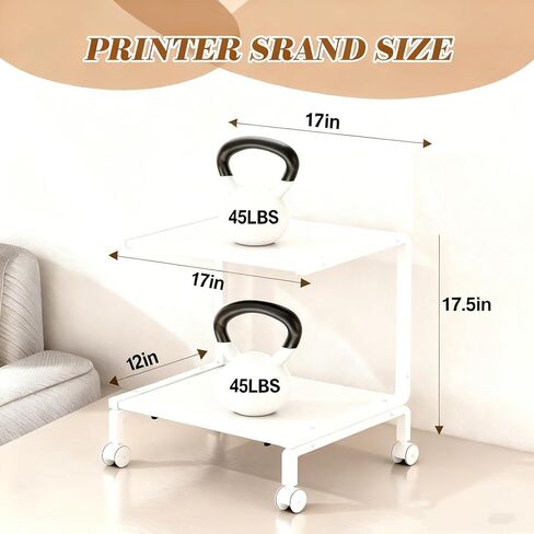 موقف الطابعة مع التخزين للمكتب ، 2 طبقة سطح المكتب منظم مكتب متعددة الأغراض ، طاولة طابعة خشبية كبيرة للمجلدات ، الكتب ، لآلة الفاكس ، الماسح الضوئي ، المكتب المنزلي ، الطابعة ثلاثية الأبعاد in Kuwait