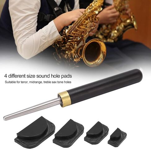 Saxophone Repair Tool Kit with 4 Tone Hole Pads Ebony Repair Stick and Dent Lapping Bar for Tenor Alto Soprano Saxophone in Saudi Arabia