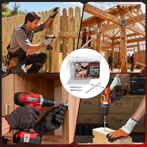 #10x2-1/2 بوصة 304 براغي سطح من الفولاذ المقاوم للصدأ 500 قطعة - مثبتات خشبية خارجية مقاومة للتآكل للأسوار والأسطح والمشروع الخشبي - لقمة محرك T25 Star in Kuwait