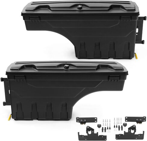 PIT66 Truck Bed Storage Box Toolbox, Compatible with Toyota Tacoma 2005-2021, Left Driver Right Passenger Side Storage Box Tool Box Black 2Pcs in Saudi Arabia
