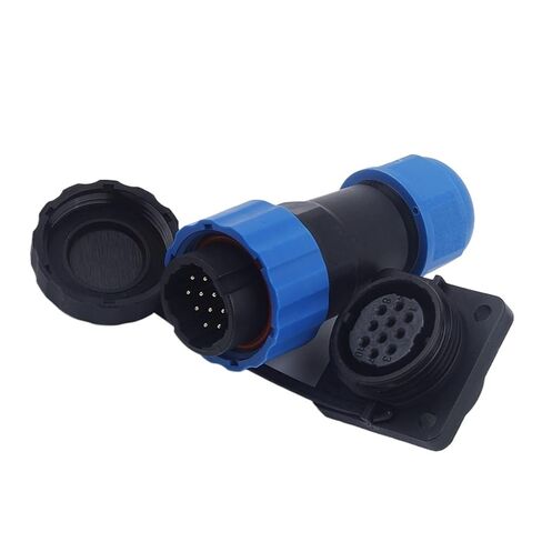 IP68 موصل متعدد الأقطاب مقاوم للمياه لحام لوحة مربعة في الهواء الطلق مستقيم سلك كابل كهربائي اتصال 1-14Pin (SP20-14S) in Kuwait