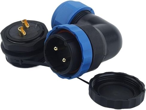 IP68 Waterproof Connector Back Nut Port Socket 90 Degree Elbow L-type Quick Electric Wire Connectors Pin(SPW28-6L) in Saudi Arabia
