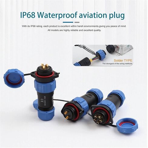 Welding Flange Type IP68 Waterproof Connector 2/3/4/5/6/7/9/10/12 Pin Male Female Socket Electrical Wire Connectors(SP21-2F) in Saudi Arabia