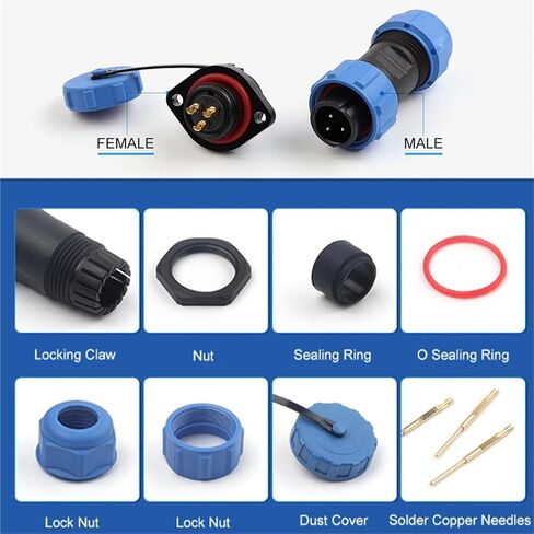 Welding Flange Type IP68 Waterproof Connector 2/3/4/5/6/7/9/10/12 Pin Male Female Socket Electrical Wire Connectors(SP21-2F) in Saudi Arabia