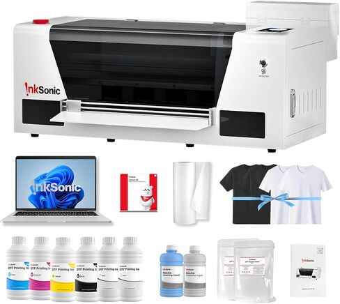 طابعة inksonic XP600 DTF مع شاكر ومسحوق المجفف ، حزمة طابعة A3 DTF ، آلة نقل DTF لطباعة القمصان ، الصيانة التلقائية ، تداول الحبر الأبيض ، قاطع الفيلم ، الصحافة الحرارية ، U13 in Kuwait