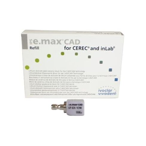 Ivoclar Vivadent 626387 IPS e.max CAD CEREC Blocks InLab LT C3 C14 5/Pk in Kuwait