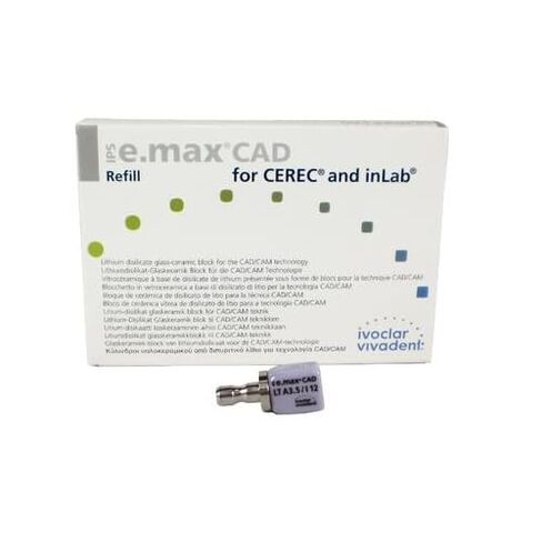 Ivoclar Vivadent 605321 IPS e.max CAD CEREC Blocks InLab LT A3.5 I12 5/Pk in Kuwait