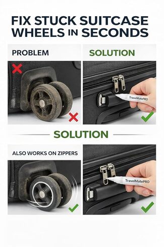 Luggage Wheel Lubricant Pen – Fix Stuck Suitcase Wheels Instantly – Smooth Rolling Travel – TSA Approved – TravelmatePro in Saudi Arabia