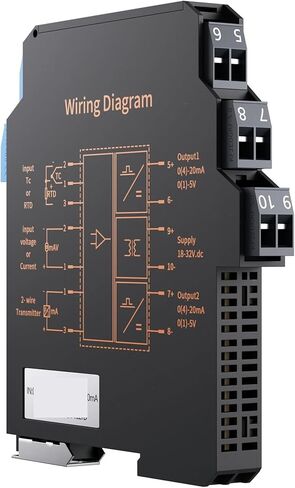 Multi-Channel DC24V 35mm DIN Signal Isolation Distribution 1-5V to 0-10V 0-5V 1 in Out DC(Output 0-20ma) in Saudi Arabia