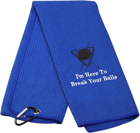 Billiards Billiard Cue Towel 8-Ball Pool Cue Clean Towel Billiard Pool Player Gift Embroidered Billiards Towel I Am Here to Break Your Balls (Break Your Balls) in Kuwait