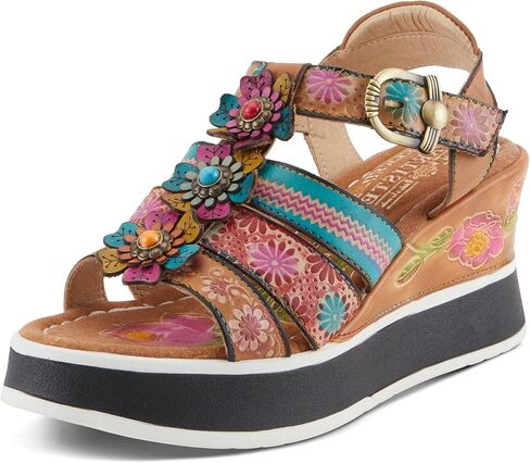 Spring Step L'Artiste Women's FloralBloom - صنادل رياضية خفيفة الوزن مرسومة يدويًا in Saudi Arabia