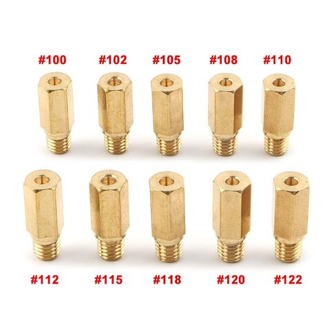 10 Pieces Carburetor Carb Main Jet Kit 102 105 108 110 112 115 118 120 122 for PWK for KEIHIN for OKO CVK NSR KSR Set Injector Nozzle in Saudi Arabia