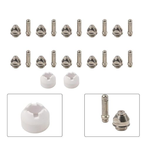 22Pcs Copper Plasma Torch Electrode Cutting Nozzle Tips Consumables Silver for 8-3321 8-5526 9-5633 in Saudi Arabia