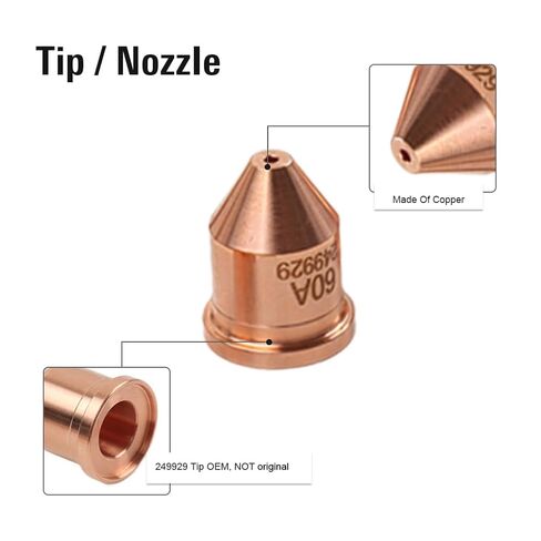 10Pcs Plasma Torch Cutting Nozzle Tips Electrode Consumables Copper for Spectrum XT60 256026 249929 in Saudi Arabia