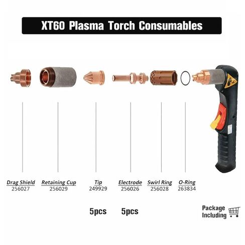 10Pcs Plasma Torch Cutting Nozzle Tips Electrode Consumables Copper for Spectrum XT60 256026 249929 in Saudi Arabia