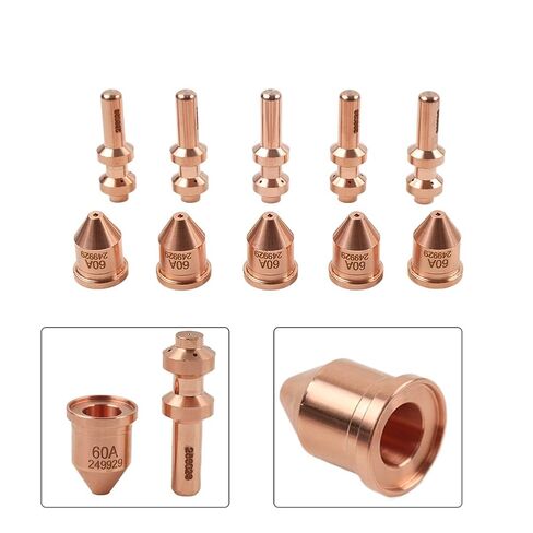 10Pcs Plasma Torch Cutting Nozzle Tips Electrode Consumables Copper for Spectrum XT60 256026 249929 in Saudi Arabia