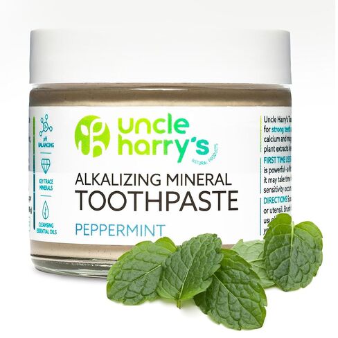 Uncle Harry's Peppermint Remineralizing Toothpaste | Natural Whitening Toothpaste Freshens Breath & Promotes Enamel | Vegan Fluoride Free Toothpaste in Kuwait