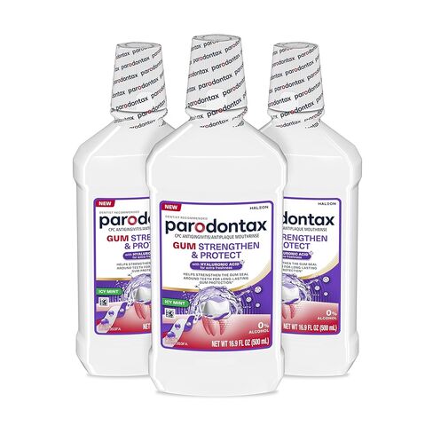 parodontax Gum Strengthen and Protect ICY Mint Mouthwash, 16.9 fl oz (3 Pack) in Kuwait