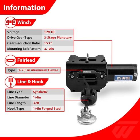 WeiSen 3000lb Electric Winch Kit w/Winch Mount and Rocker Switch Fit Polaris Sportsman 400 450 500 550 570 800 850 Scrambler XP 850 1000 2011-2025, with Synthetic Line Fairlead Hook and Stopper in Saudi Arabia