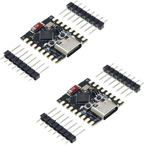 ESP32-C3 لوحة تطوير Supermini WiFi Bluetooth RISC-V IoT Module 11 GPIO 4 ADC MCU منخفضة الطاقة للأجهزة القابلة للارتداء وDIY (عبوتان) in Saudi Arabia