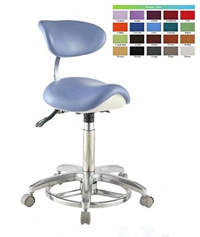 Aphrodite Deluex Dental Ergonomic Saddle Seat Chair QY-Saddle-1 Micro Fiber Leather Seat Height Adjustable New by Purple-Violet in Kuwait