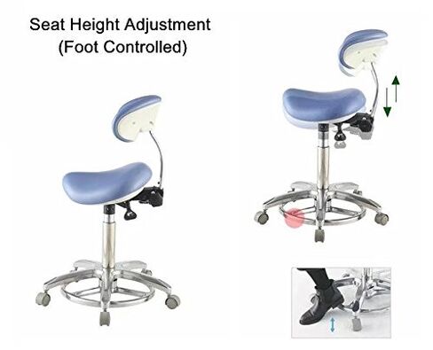 Aphrodite Deluex Dental Ergonomic Saddle Seat Chair QY-Saddle-1 Micro Fiber Leather Seat Height Adjustable New by Purple-Violet in Kuwait