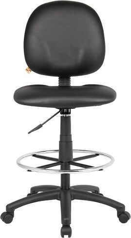 مقعد صياغة قابل للتعديل من Scranton & Co، ارتفاع المقعد 26.5 بوصة - 31.5 بوصة، قماش، لمسة نهائية سوداء، ظهر محيطي، وسادة كبيرة جدًا، تعديل الارتفاع الهوائي، كرسي مكتب مريح للاستخدام في مساحة العمل in Kuwait