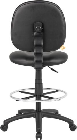 مقعد صياغة قابل للتعديل من Scranton & Co، ارتفاع المقعد 26.5 بوصة - 31.5 بوصة، قماش، لمسة نهائية سوداء، ظهر محيطي، وسادة كبيرة جدًا، تعديل الارتفاع الهوائي، كرسي مكتب مريح للاستخدام في مساحة العمل in Kuwait