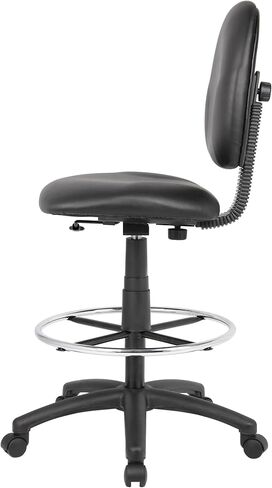 مقعد صياغة قابل للتعديل من Scranton & Co، ارتفاع المقعد 26.5 بوصة - 31.5 بوصة، قماش، لمسة نهائية سوداء، ظهر محيطي، وسادة كبيرة جدًا، تعديل الارتفاع الهوائي، كرسي مكتب مريح للاستخدام في مساحة العمل in Kuwait