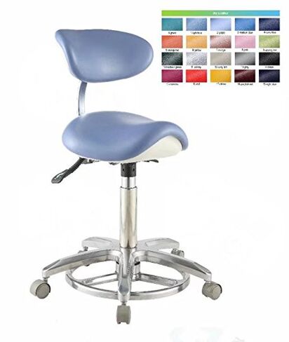 Aphrodite Deluex Dental Ergonomic Saddle Seat Chair QY-Saddle-1 PU Leather Seat Height Adjustable New by Purple-Violet in Kuwait