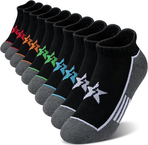 Comfoex 10 Pairs Boys Socks Ankle Athletic Socks With Cushioned Sole For Big Little Kids 4-7 7-10 Years Old in Saudi Arabia