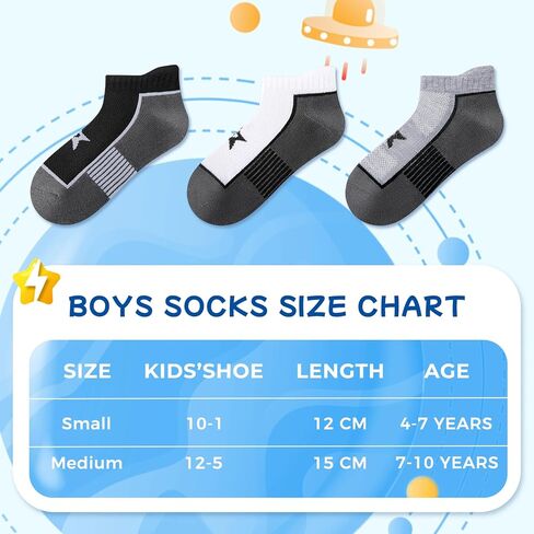 Comfoex 10 Pairs Boys Socks Ankle Athletic Socks With Cushioned Sole For Big Little Kids 4-7 7-10 Years Old in Saudi Arabia