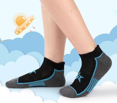 Comfoex 10 Pairs Boys Socks Ankle Athletic Socks With Cushioned Sole For Big Little Kids 4-7 7-10 Years Old in Saudi Arabia