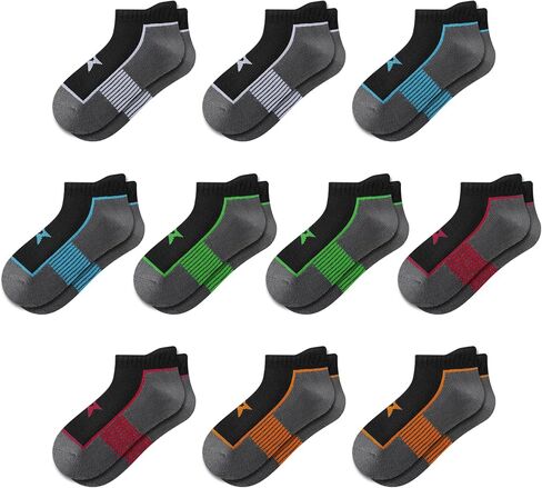 Comfoex 10 Pairs Boys Socks Ankle Athletic Socks With Cushioned Sole For Big Little Kids 4-7 7-10 Years Old in Saudi Arabia